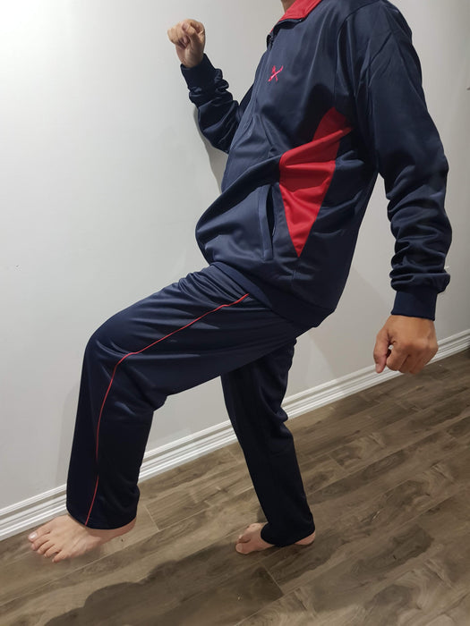 Dark blue with red collar Sports Track suit